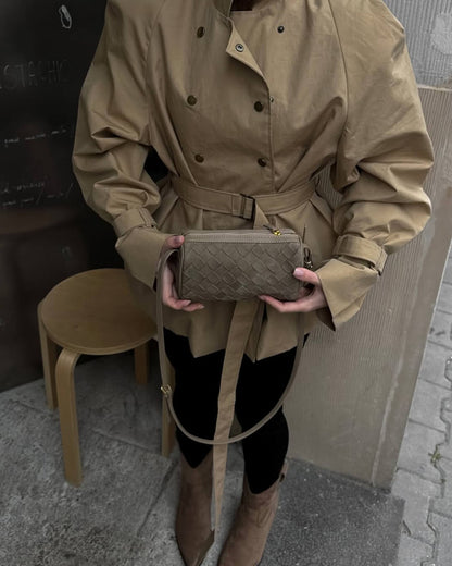 Eva Woven Suede Bag