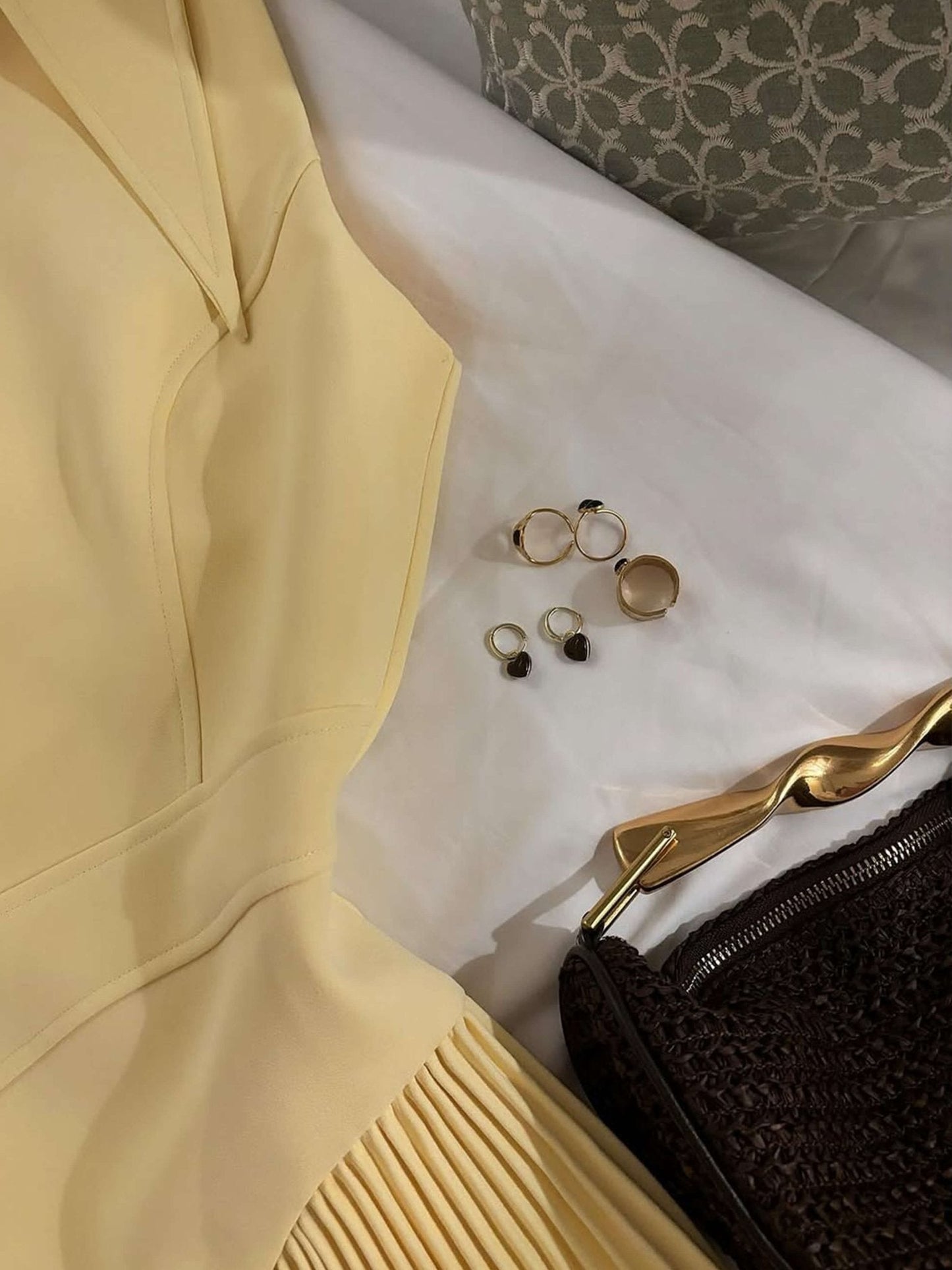 Grace Woven Bag with Gold Handle