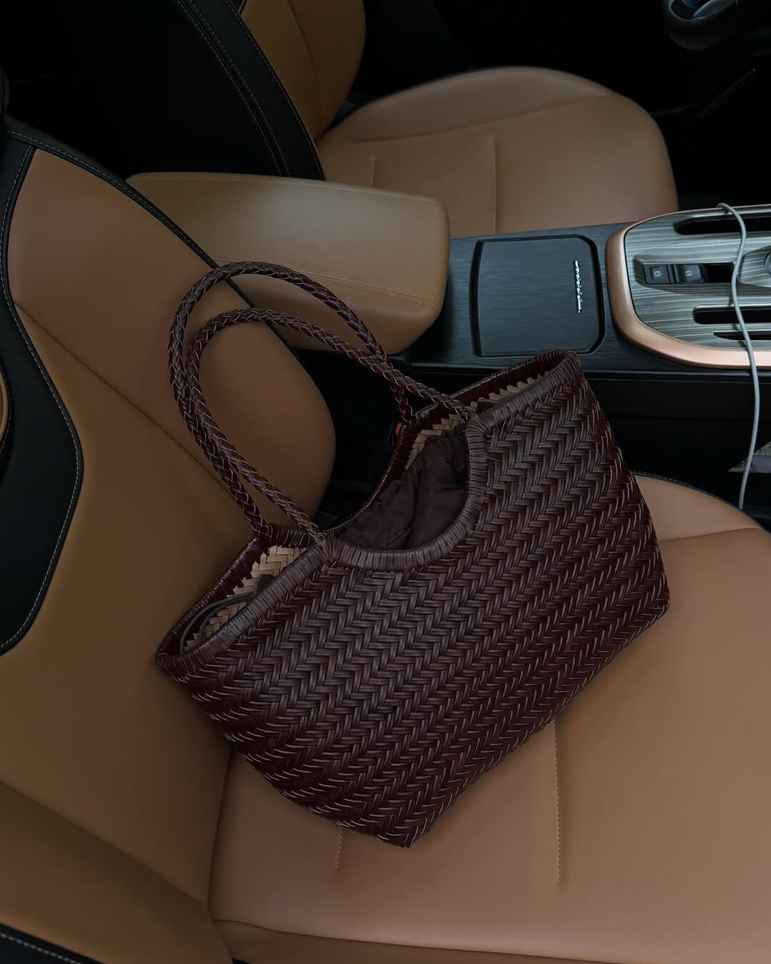 Rica Woven Faux Leather Bag