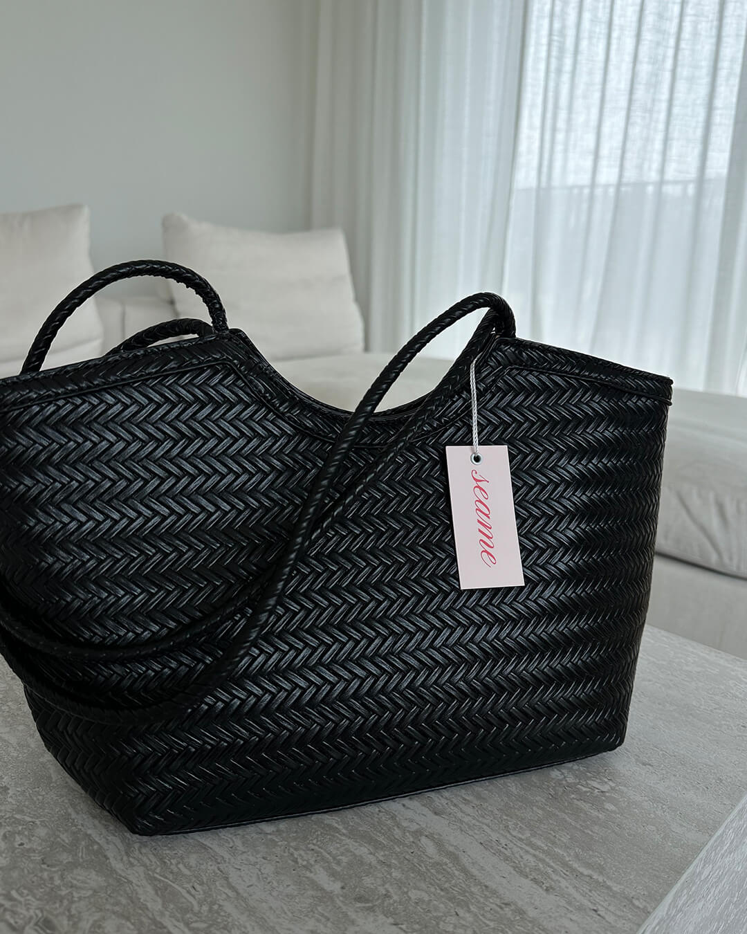 Rica Woven Faux Leather Bag
