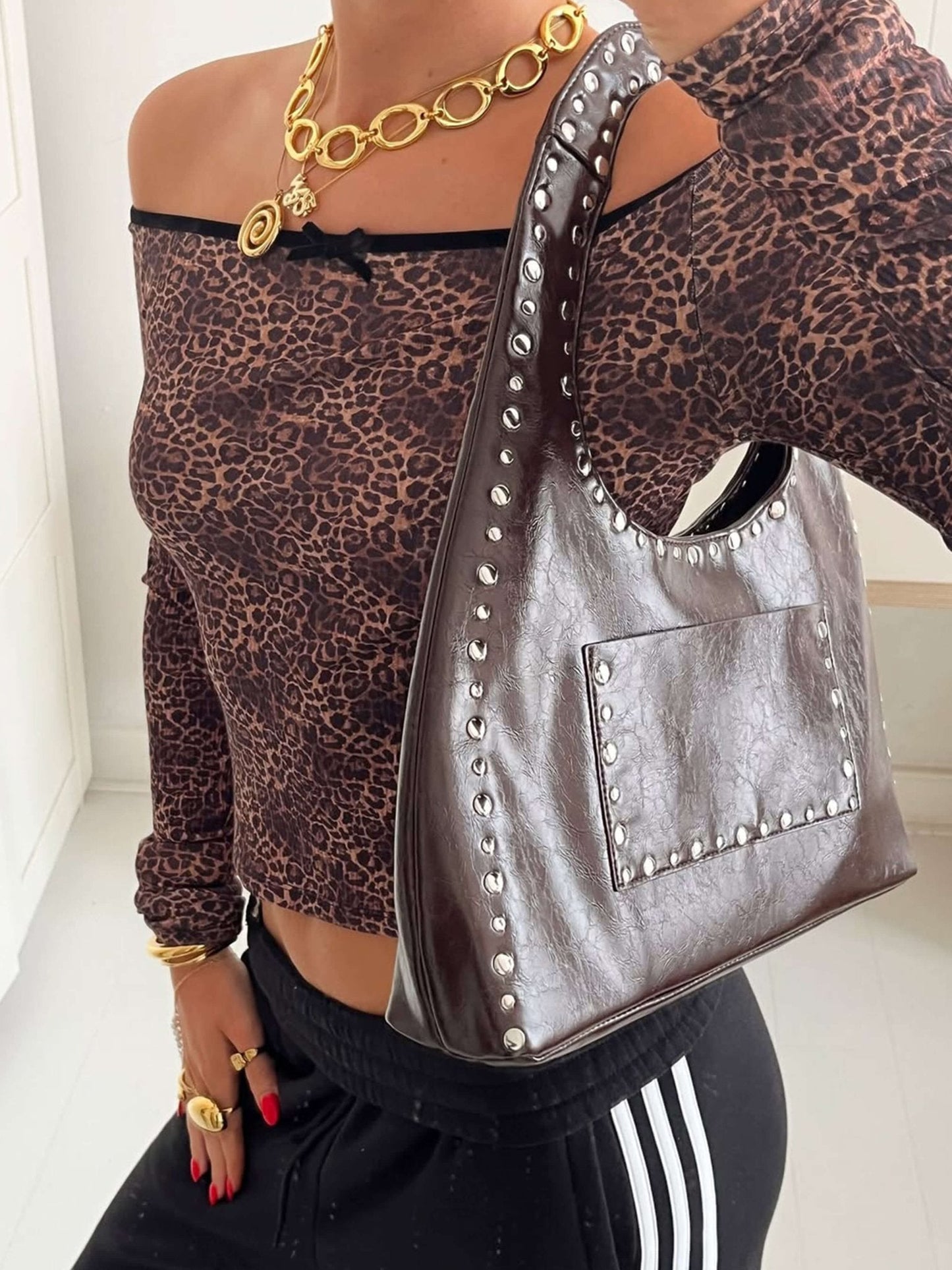 Stefani Studded Tote Bag